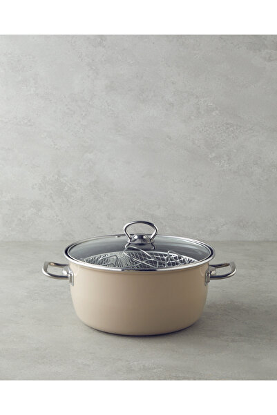 English Home Sartagi Emaye Kızartma Tencere 22 cm Mocha