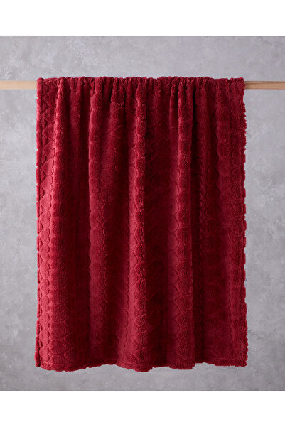 English Home Pătură TV Romantic Hearts Jacquard Wellsoft 120x160 cm Roșu închis