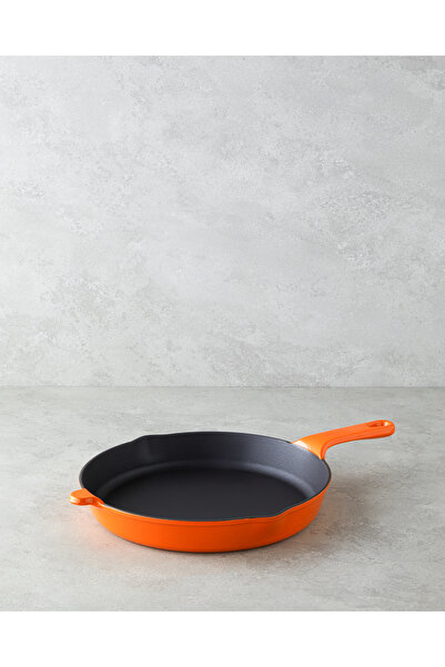 Hecha Demir Döküm Yuvarlak Tava Turuncu