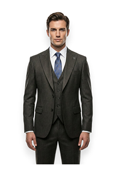 HERMOSE Dark Brown Modern Fit Vest Men's Suit
