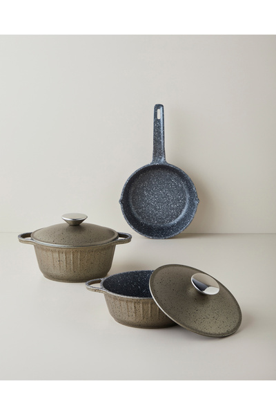 English Home Set de mini vase de gătit Tiny Cast Premium Döküm, 5 piese, 16x1...