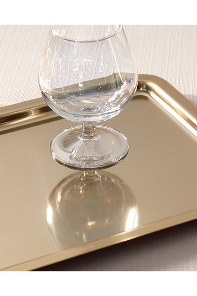 English Home Shiny Metal Tepsi 32x22 Cm Gold