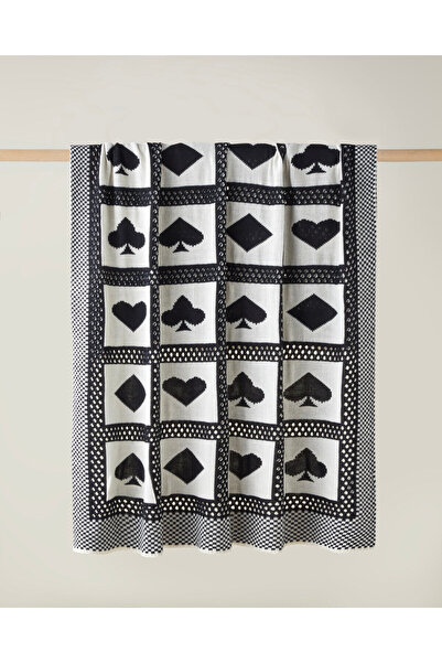 English Home Fun Koltuk Şalı 130x170 cm Siyah - Beyaz