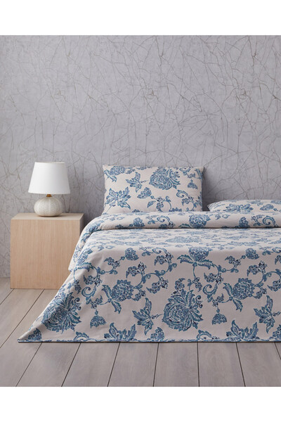 English Home Curioleaf Pamuk Çift Kişilik Çarşaflı Nevresim Takımı 200x220 cm...