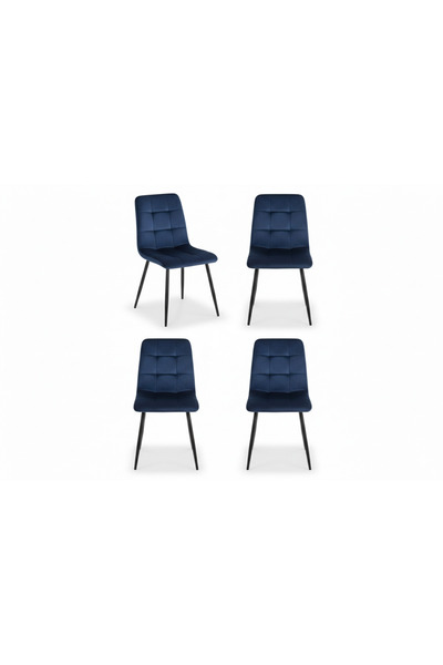 fara marca Mobila Casa upholstered chair set with Velvet Dark Blue Velvet