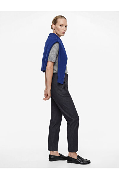 Koton High Waist Cotton Cigarette Pants with Pocket Detail