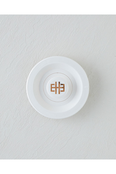 English Home CMK DEMLİK KAPAĞI BEYAZ LOGOLU Krom