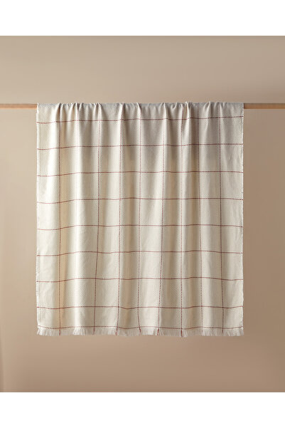 English Home Yumi Koltuk Şalı 140x170 cm Ekru-Kırmızı