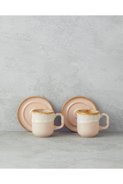 English Home Alicent Seramik 4 Parça 2 Kişilik Double Kahve Fincan Takımı 150...