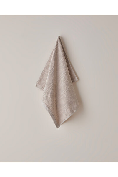 English Home Stripe Pamuk Yüz Havlusu 50x70 cm Koyu Bej