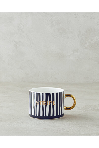 English Home All Stripe New Bone China Yılbaşı Kupa 345 ml Siyah - Beyaz