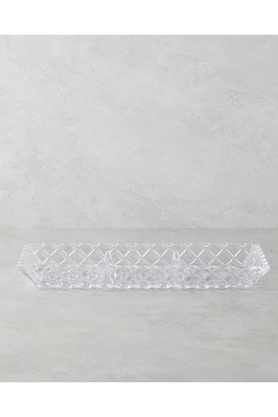 English Home Crux Cam Sunumluk 39,5x15x4 Cm Şeffaf