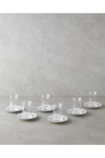 English Home Lunessa Porselen 12 Parça 6 Kişilik Çay Seti 165 ml Mavi