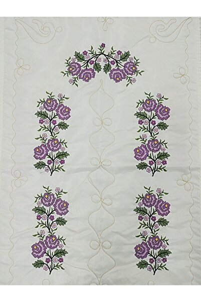 DİLEX Seccade Beyaz Etamin Nakışlı Çeyizlik 120x73 cm