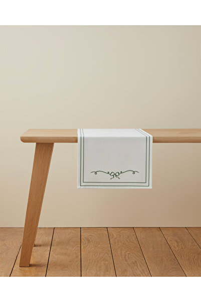 English Home Ribbon Joy Runner 40x140 cm Yeşil-Beyaz