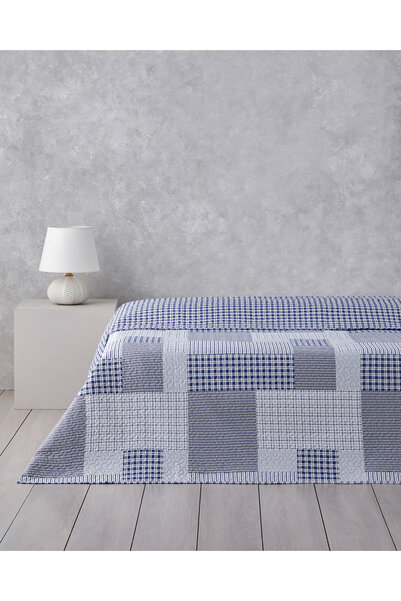English Home Urban Patchwork King Size Çok Amaçlı Örtü 240x220 cm Lacivert