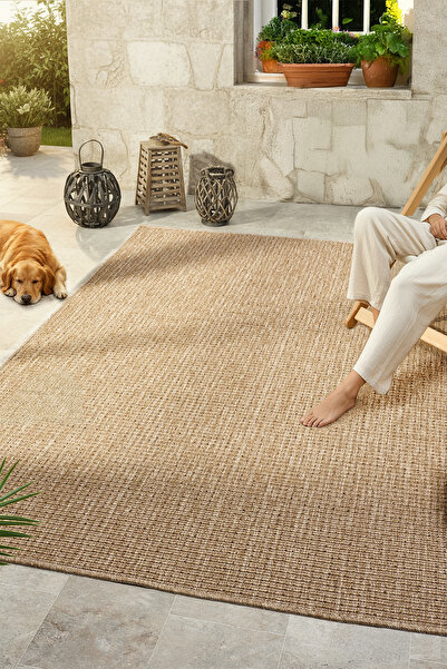 CASERA HOME Natural Collection Jut Tabanlı Hasır Dokuma Örme Bohem Antialerji...