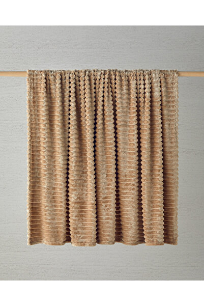 English Home Modern Line Çizgili Super Soft Tek Kişilik Battaniye 150x200 cm Bej