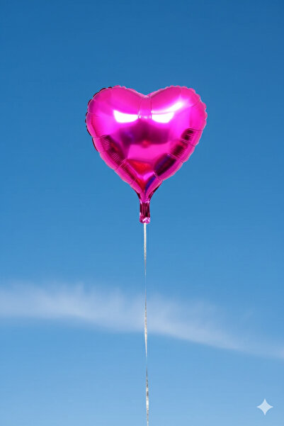 Deniz Party Store بالون قلب فويل مقاس 24 بوصة 60 سم لون فوشيا قطعة واحدة