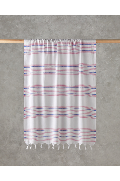 English Home Mayra Rejenere Çizgili Peştamal 90x150 cm Fuşya-Mavi