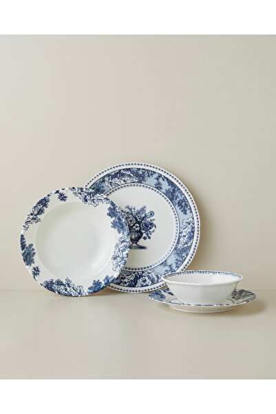 English Home Rosen Porselen Yemek Takımı 24 Parça 6 Kişilik Lacivert