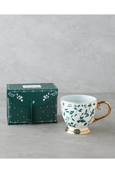 English Home Leafscape New Bone China Kupa 460 ml Beyaz - Yeşil