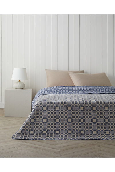 English Home بطانية إيكو قطنية مفردة مقاس 150×200 سم باللون الأزرق