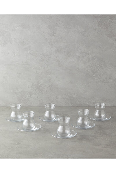 English Home Stellar Glass 12 Piece Tea Set for 6 People 140 ml Silver