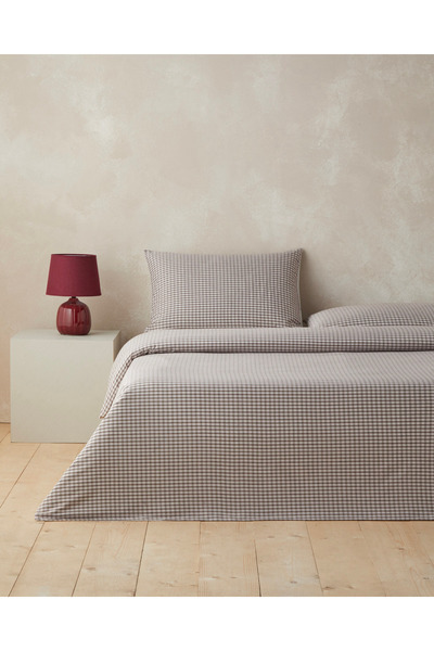 English Home Tattersall İpliği Boyalı Çift Kişilik Çarşaflı Nevresim Takımı 2...