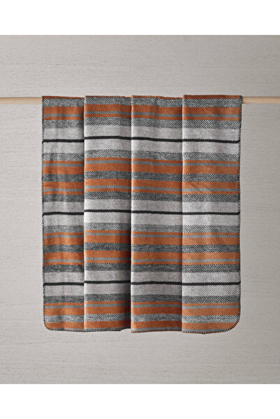 English Home Bold Stripe Pamuk Akrilik Çift Kişilik Battaniye 200x220 cm Koyu...