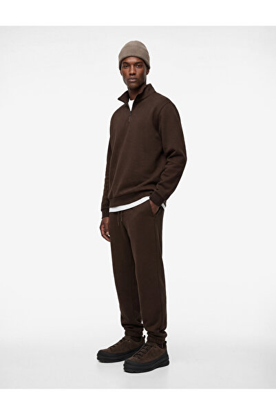 Koton Regular Fit Uzun Kollu Basic Yarım Fermuarlı Sweatshirt