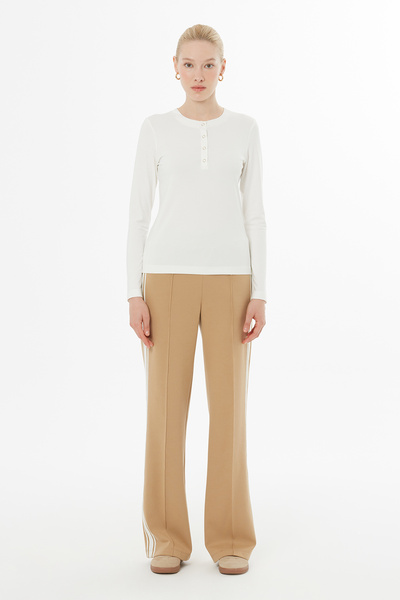 kı.we Ön Pat Çıtçıtlı Uzun Kol Bluz