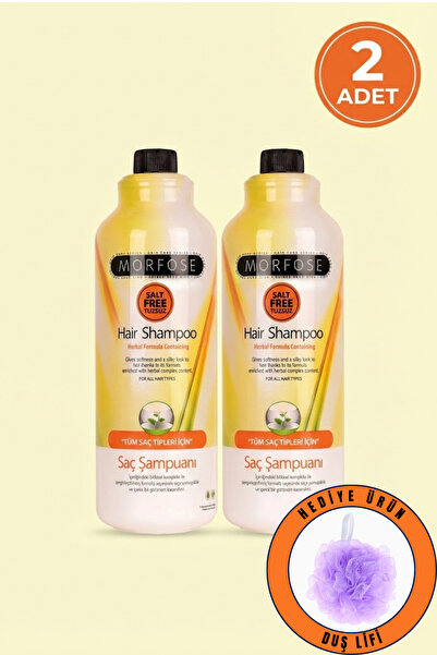 Morfose Bitkisel Tuzsuz Şampuan 1000 ml x 2 Adet, Hediyeli