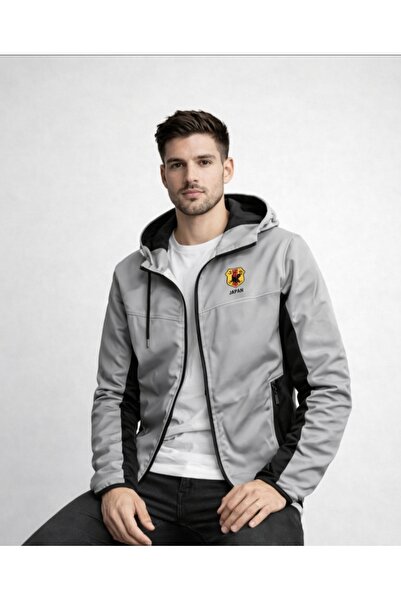 NOFLEN Japan Printed Men's Scuba Black Gray Jacket a Quality