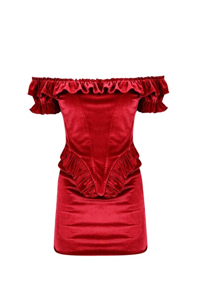 La Sarta Dora velvet red dress