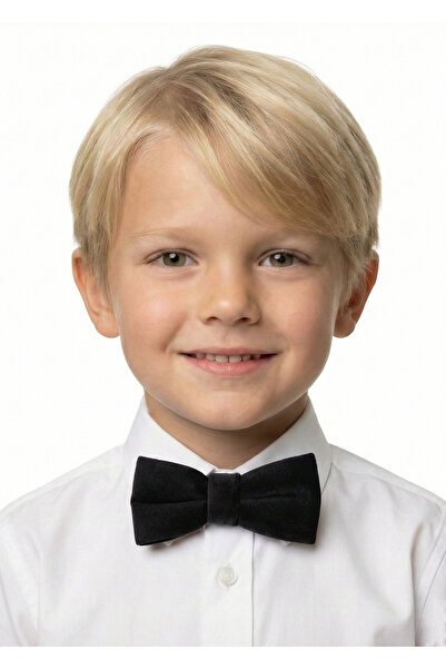 Doctor junior Boy's Black Color Corded Fabric Velvet Bow Tie