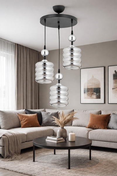 ESSLİGHT MAYA 3’LÜ SARKIT AVİZE MODERN DEKORATİF AYDINLATMA SALON YATAK ODASI...