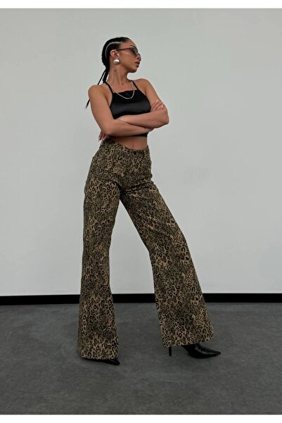 HerTon Klasik Yüksek Bel Bol Paça Jean Pantolon