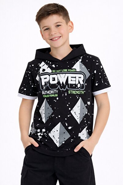Cansın Mini Boy Hooded Tshirt 4-14 Years 14254