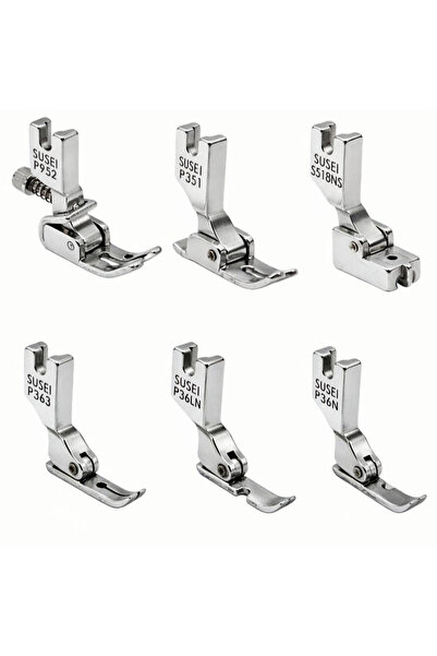 ALBERTOS Sanayi Tipi Düz Makine 6’lı Ayak Seti Büzgü, Gizli Fermuar, Çatal Fe...