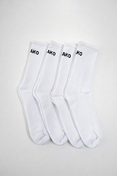 Hakan Collezione 4 Adet Premium Kalın Taban Altı Havlu Beyaz Spor Çorap