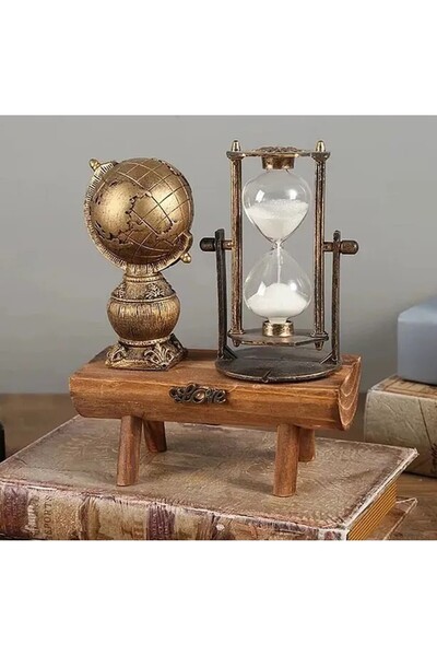 TTT Dekoratif Dünya Biblolu Kum Saati