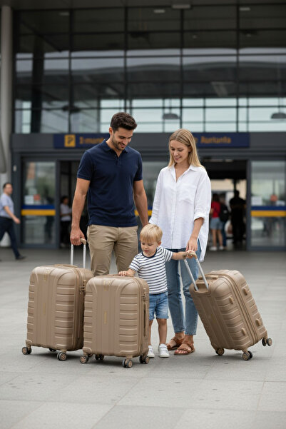 VİVA SHOES Fırst Polo's 3'LÜ SET Kırılmaz Polipropilen Valiz Bavul