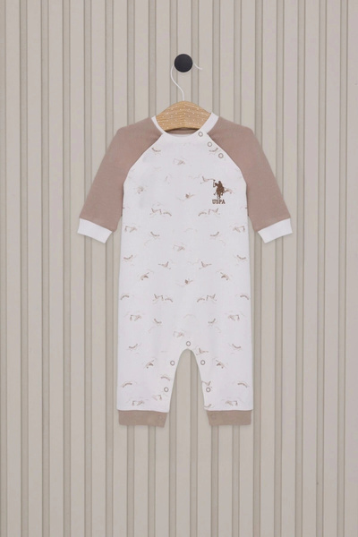 U.S. Polo Assn. Baby Boy Cream Jumpsuit