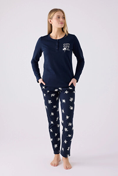 Arnetta Set de pijamale de damă bleumarin