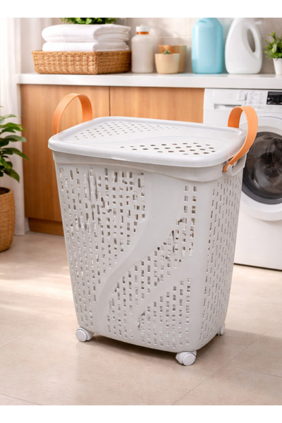 ALQANNAS Large Laundry Basket with Lid and Wheels