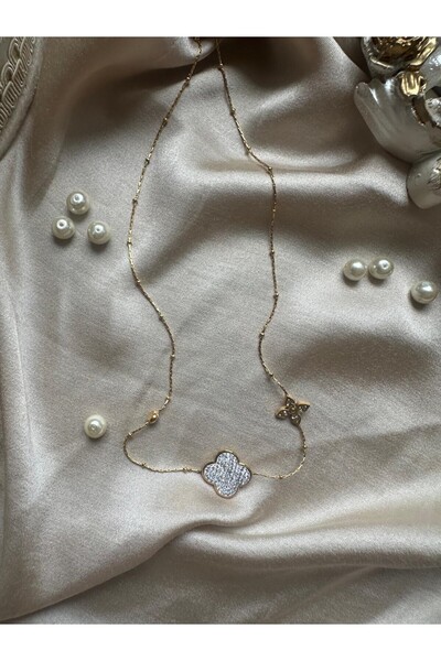 SİDRELLA JEWELRY Çelik Çiçek Figürlü Gold Kadın Kolye