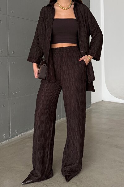 LAMİFUSTORE Patterned Shirt and Trouser Set (Comfortable Fit)