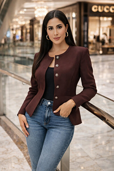 Borncelebs Blazer All Seasons Fabric in Burgundy | Professional Edit