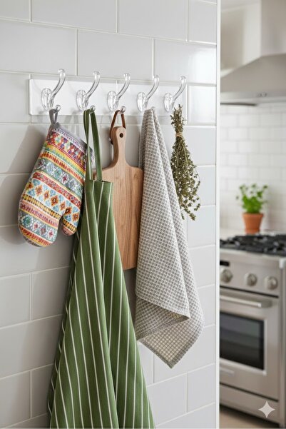 ARVALE 5'li 29*7 Silikon Askı Şeffaf Güçlü Kendinden Yapışkanlı Kapı Duvar As...